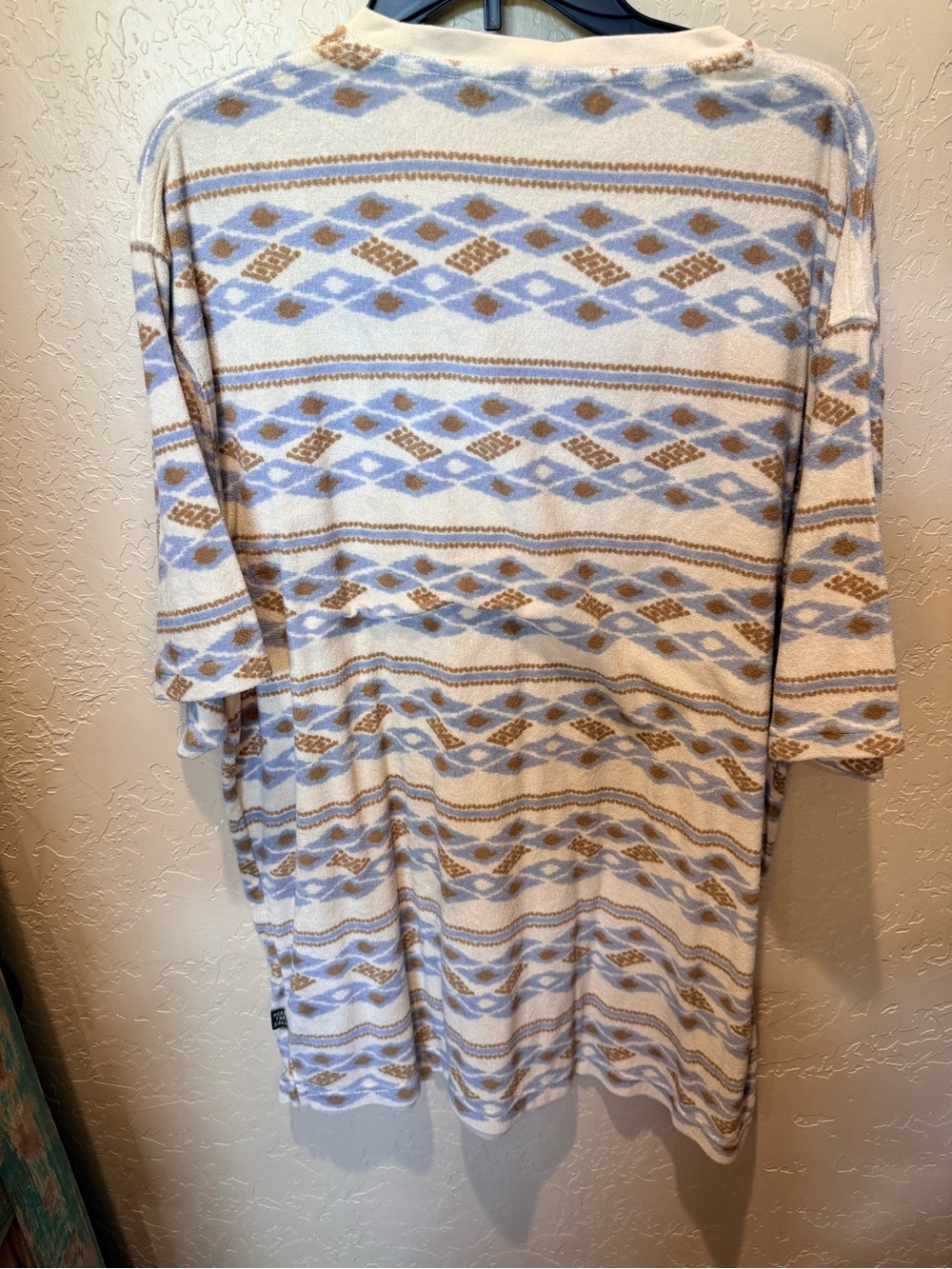 Howler Brothers Cream Crewneck with Light Blue & Tan Pattern - Picture 4 of 5